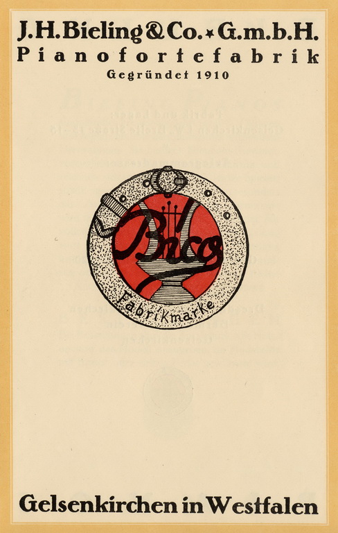 Bieling Pianos - Katalog von 1928 Seite 2 von 14