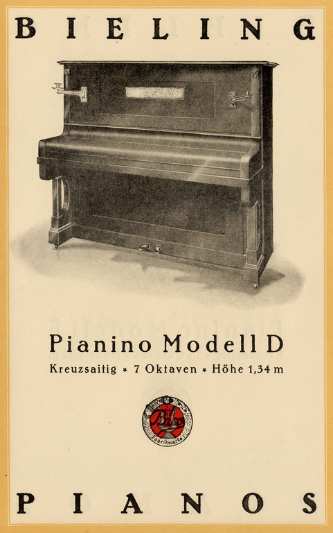 Bieling Pianos - Katalog von 1928 Seite 8 von 14